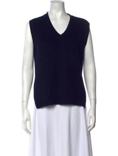 Pre-owned Lisa Yang Cashmere V-neck Top In Black