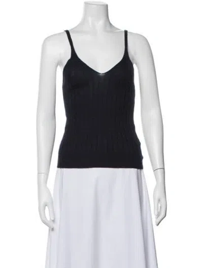 Pre-owned Lisa Yang Cashmere V-neck Top In Blue