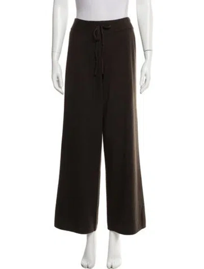 Pre-owned Lisa Yang Cashmere Wide Leg Pants In Brown