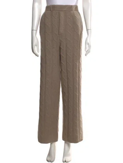 Pre-owned Lisa Yang Cashmere Wide Leg Pants In Neutrals