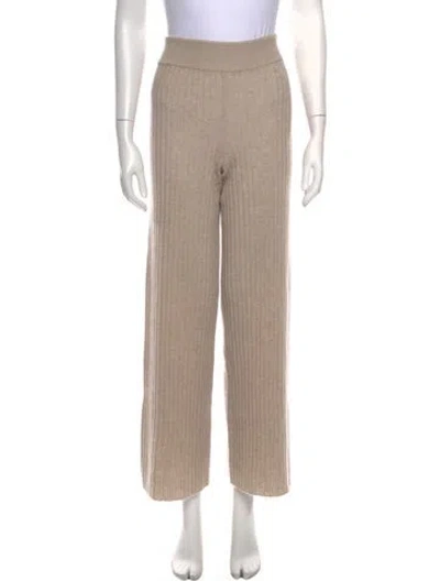 Pre-owned Lisa Yang Cashmere Wide Leg Pants In Neutrals