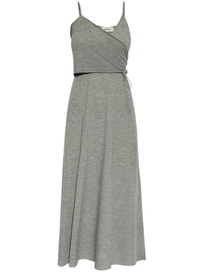 Lisa Yang Cashmere Wrap Dress In Grey