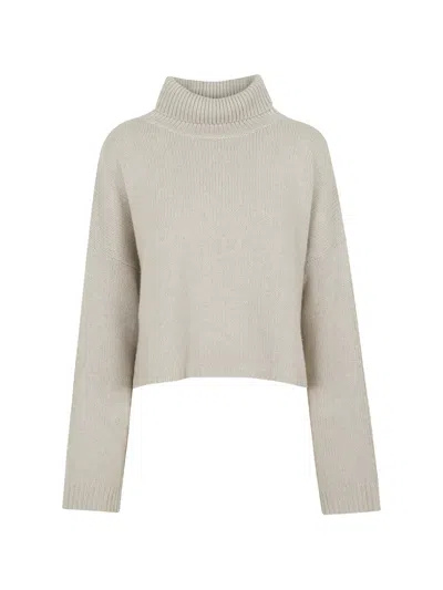 Lisa Yang Cathie Roll-neck Cropped Sweater In Gray