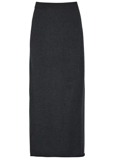 Lisa Yang Charlotta Cotton And Cashmere-blend Midi Pencil Skirt In Black