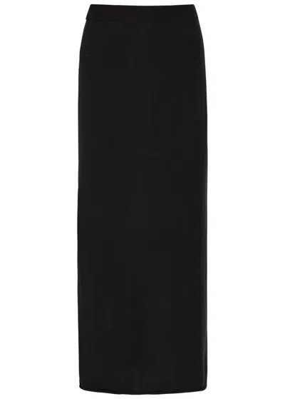 Lisa Yang Charlotta Cotton And Cashmere-blend Midi Skirt In Black