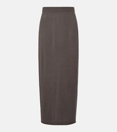 Lisa Yang Charlotta Cotton And Cashmere Maxi Skirt In Brown