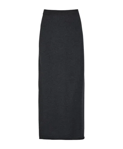 Lisa Yang Charlotta Cotton And Cashmere-blend Midi Pencil Skirt In Black
