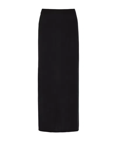 Lisa Yang Charlotta Cotton And Cashmere-blend Midi Skirt In Black