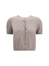 Lisa Yang Charlotte Short-sleeve Cardigan In Brown