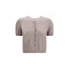Lisa Yang Charlotte Short-sleeve Cardigan In Brown