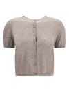 Lisa Yang Charlotte Short-sleeve Cardigan In Gray