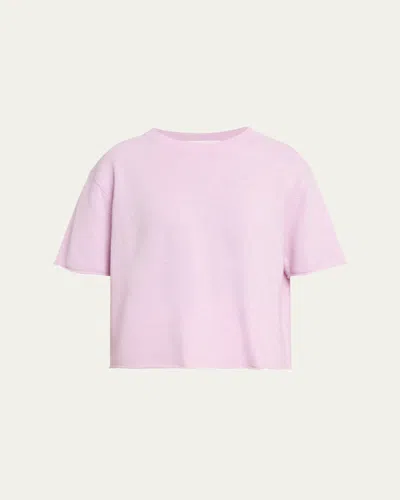 Lisa Yang Cila Cotton-cashmere Knit Short-sleeve T-shirt In Multi