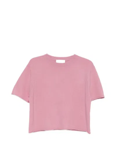 Lisa Yang Cila Short-sleeve Sweater In Pink