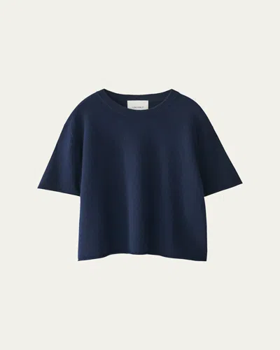 Lisa Yang Cila Short-sleeve Cashmere T-shirt In Blue