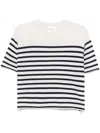 Lisa Yang Cila Striped-intarsia Cashmere T-shirt In Neutrals