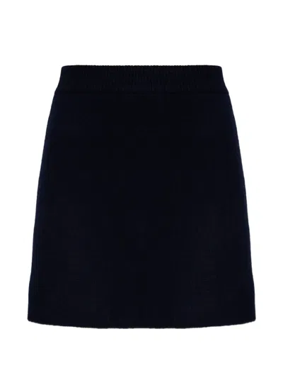 Lisa Yang Clare Ribbed Mini Skirt In Blue