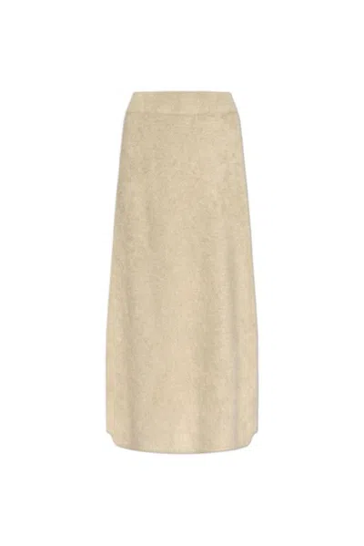 Lisa Yang Kael Boucle-cashmere Midi Skirt In Beige