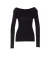 Lisa Yang Off-shoulder Cotton And Cashmere Top In Black