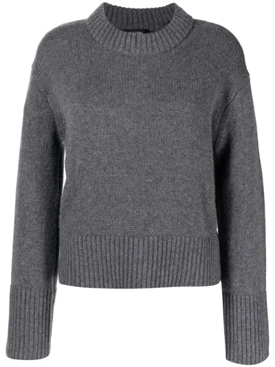 Lisa Yang Crew Neck Cashmere Jumper In Grey