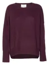 Lisa Yang Oversized Crewneck Knitwear Long Sleeves In Burgundy