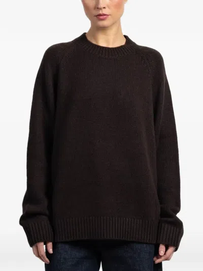Lisa Yang Crew-neck Knitted Sweater In Brown