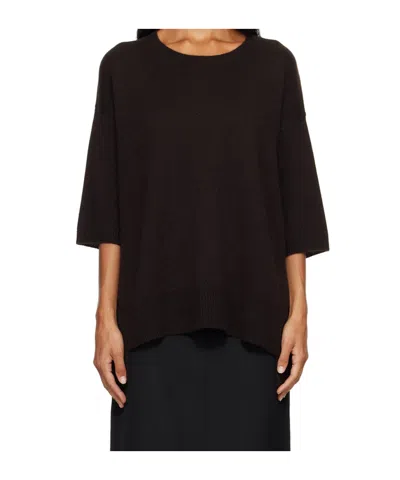 Lisa Yang Crew Neck Knitted T-shirt In Brown