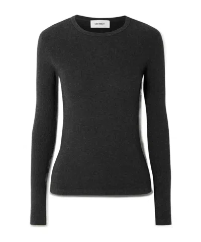 Lisa Yang Crew Neck Knitted T-shirt In Gray