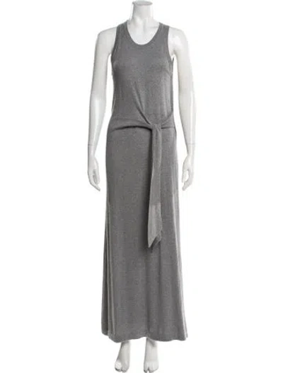 Pre-owned Lisa Yang Crew Neck Long Dress In Grey
