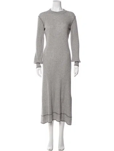 Pre-owned Lisa Yang Crew Neck Long Dress In Neutral
