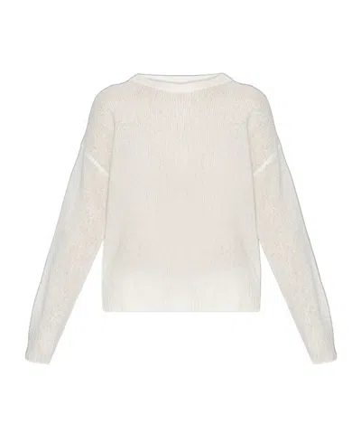 Lisa Yang Crew Neck Sweater In White