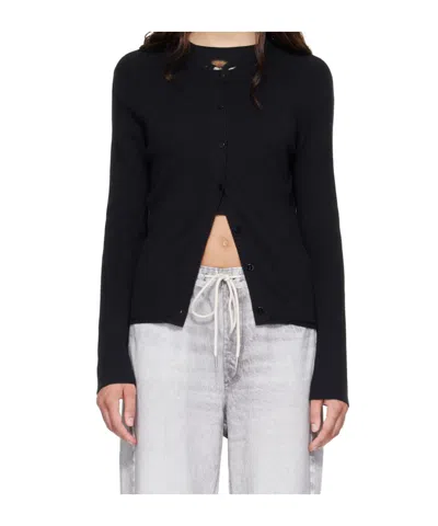 Lisa Yang Crew-neck Knit Cardigan In Black