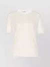 Lisa Yang Crewneck Plain Design Round Neck Short Sleeves