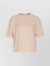 Lisa Yang Crewneck Plain Short Sleeve Soft Texture