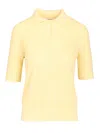 Lisa Yang Cristine Polo Sweater Lace Dimond Openwork Polo Shirt Yellow In Yellow