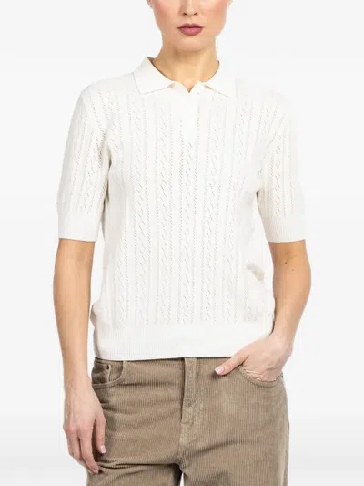 Lisa Yang Cristine Polo Top In White