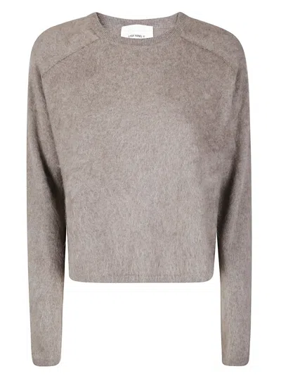 Lisa Yang Cropped Cashmere Sweater With Asymmetric Seams And Round Neckline In Multi