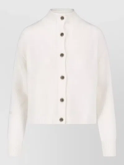 Lisa Yang Cropped High Neck Lightweight Casual Jacket In White