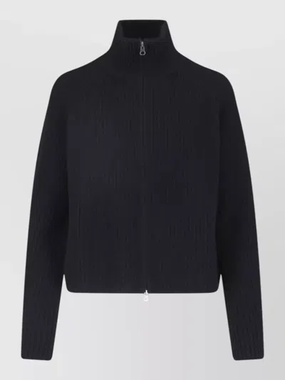 Lisa Yang Cropped High Neck Ribbed Long Sleeve Jacket In Multi