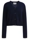 Lisa Yang Cropped Marion Cardigan With Deep V-neckline In Blue