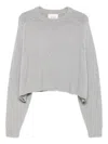 Lisa Yang Cropped Round-neck Jumper In Gray