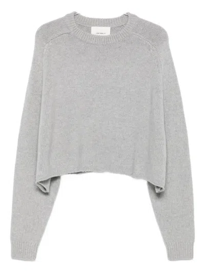 Lisa Yang Cropped Round-neck Jumper In Gray