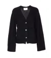 Lisa Yang Knitted Cashmere Cardigan With V-neck And Button Closure In Black