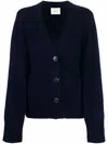 Lisa Yang Navy Wool Cardigan In Blue