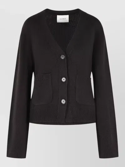 Lisa Yang Danni Cashmere Cardigan V Neckline Pockets In Black