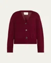 Lisa Yang Danni Cashmere Pocket Cardigan In Cherry Red