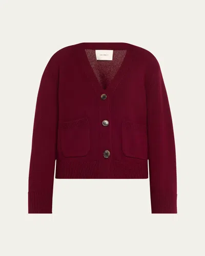 Lisa Yang Danni Cashmere Pocket Cardigan In Cherry Red