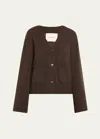 Lisa Yang Danni Cashmere Pocket Cardigan In Wood
