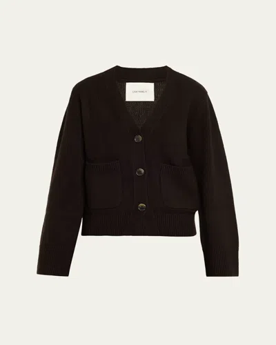 Lisa Yang Danni Cashmere V-neck Cardigan In Brown