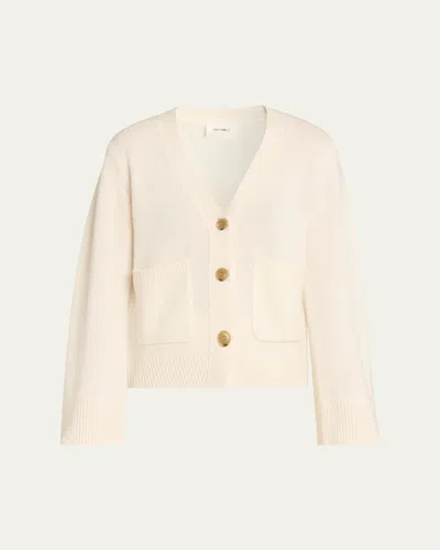 Lisa Yang Danni Cashmere V-neck Cardigan In White