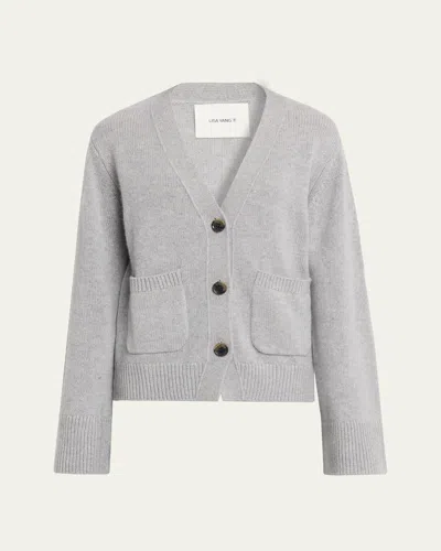 Lisa Yang Danni Cashmere V-neck Cardigan In Gray